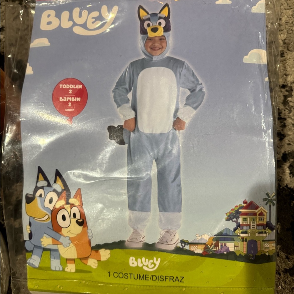 Bluey Toddler Costume - Light Blue and White
